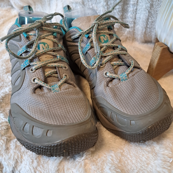 Merrell Proterra Vim Sport Hiking Shoes Aluminum Grey Trail Sneaker Women Sz 8.5 - Picture 3 of 15